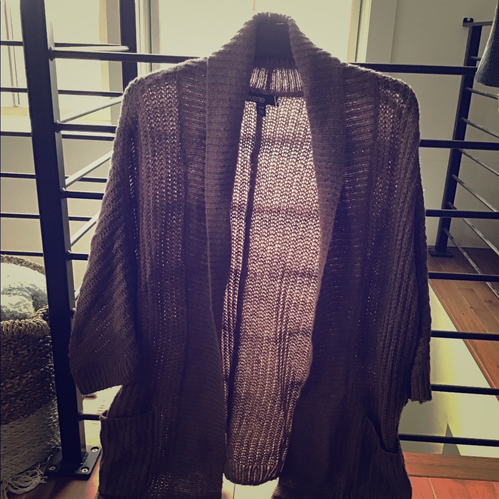 S/M Mauve slouchy cardigan with pockets